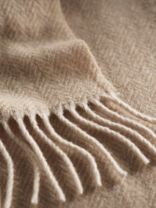 Luxury Wool Cashmere Herringbone Throw