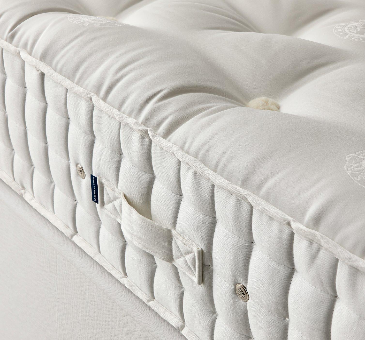 a close up of a mattress with a zipper on the side